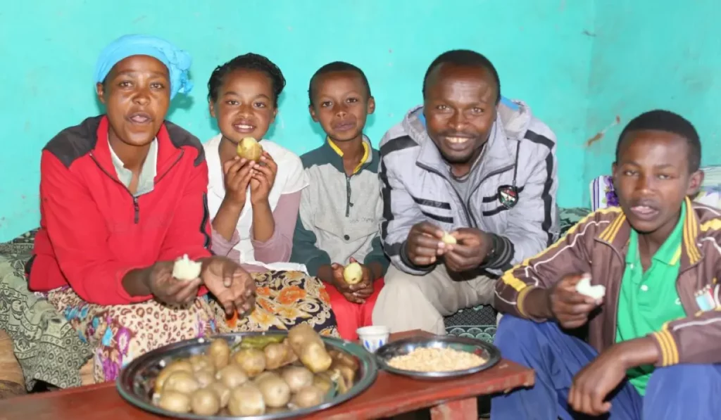 Family eating together