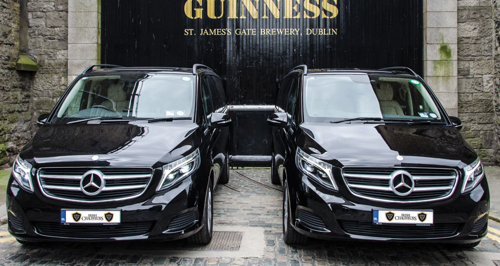 Two Luxury Mercedes Vans at Guinness Brewery in Dublin